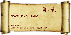 Martinko Anna névjegykártya